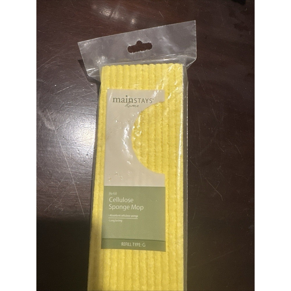 Mainstays Cellulose Sponge Mop Refill Head Type G Yellow